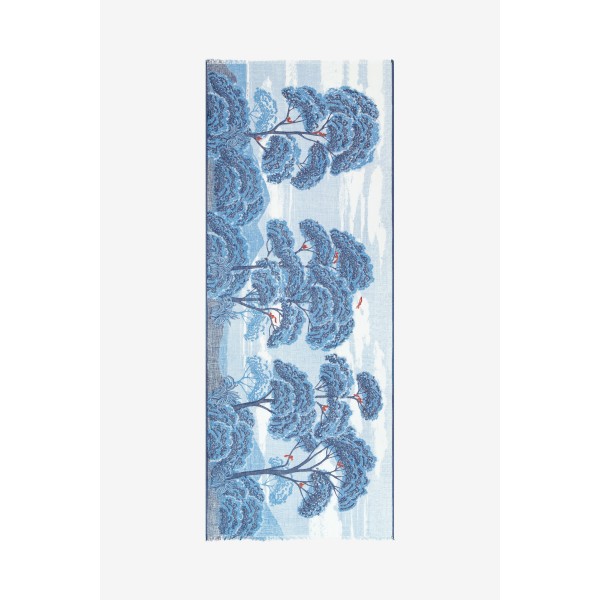 Inoui Editions lino ir medvilnės skara AMBROISE DUCK BLUE